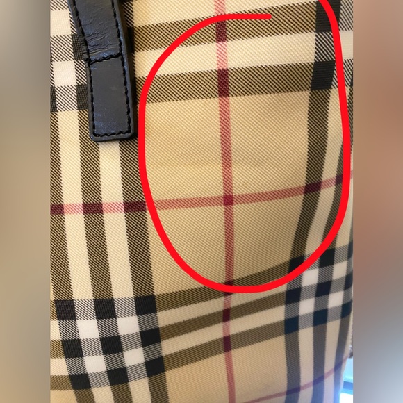 BURBERRY Nova Check Tote Bag PVC Leather 11”X12” Approx. - Picture 8 of 9